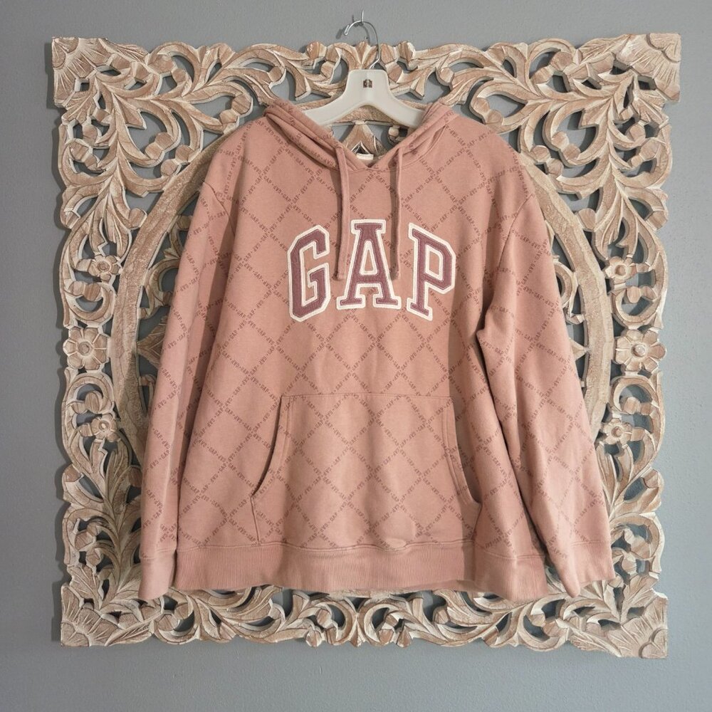 GAP Vintage Super Soft Logo Spell Out Hoodie Pink Size XL Cottage